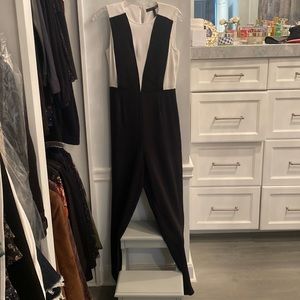 BCBG white and black jumpsuit